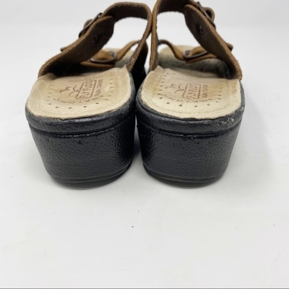 Fly Flot Suede Leather Buckle Sandals Brown 8 - Picture 6 of 7